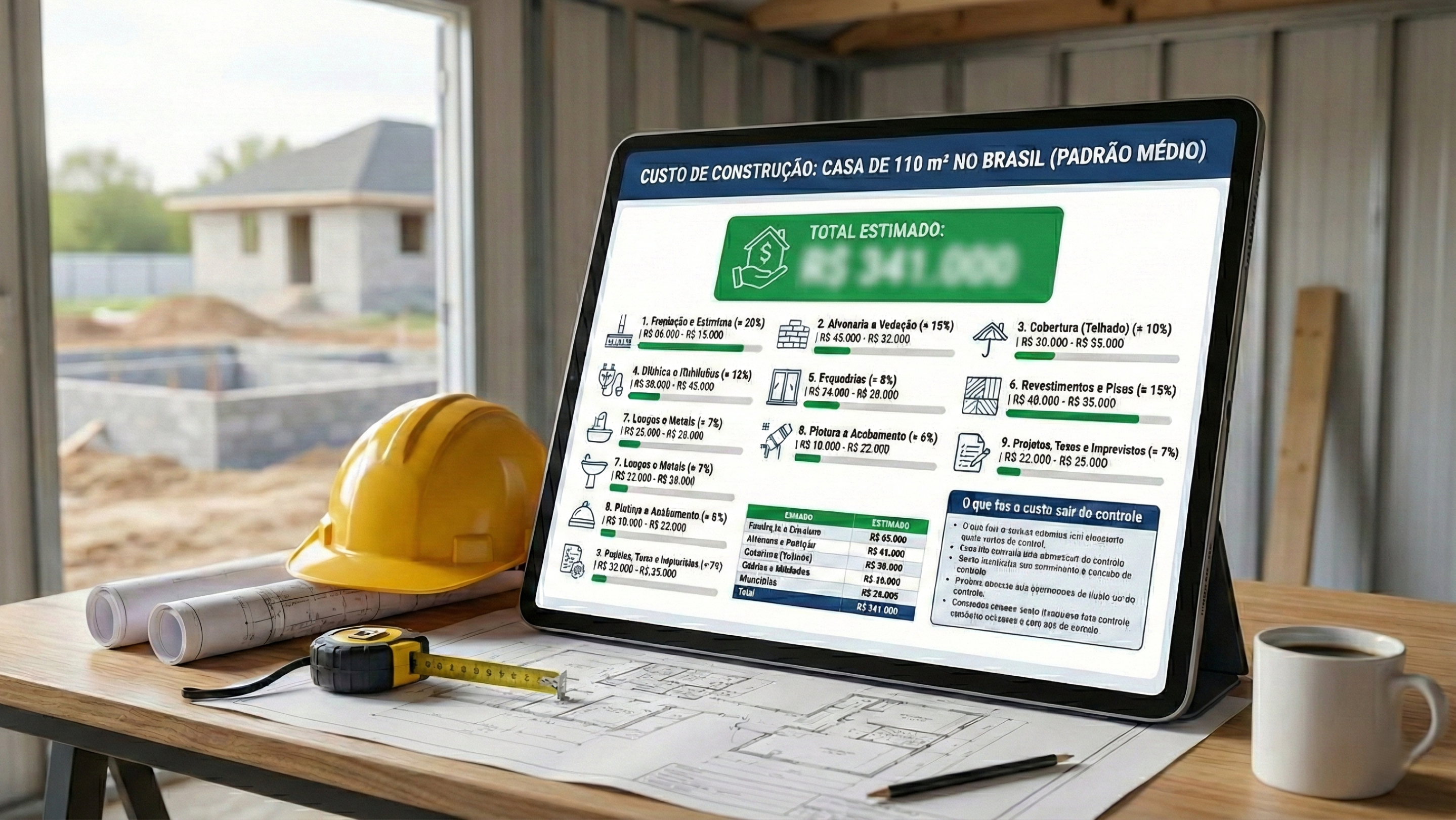 Quanto custa construir uma casa de 110 m2 no Brasil hoje