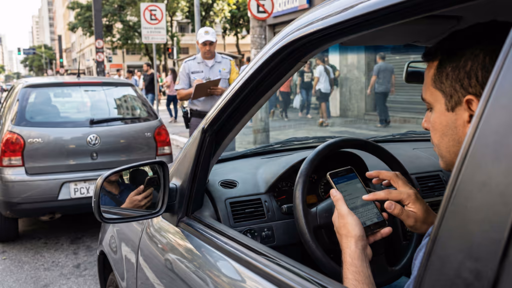 Celular no volante o detalhe que enquadra e por que segurar já pode te complicar