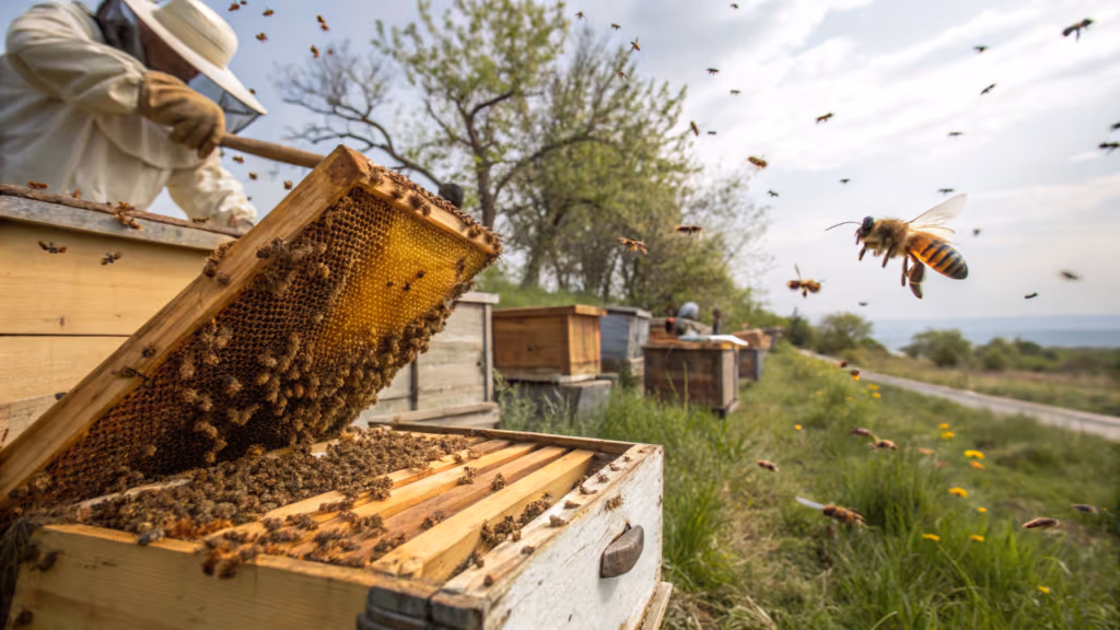 Essa técnica colhe 600 kg de mel em um único dia