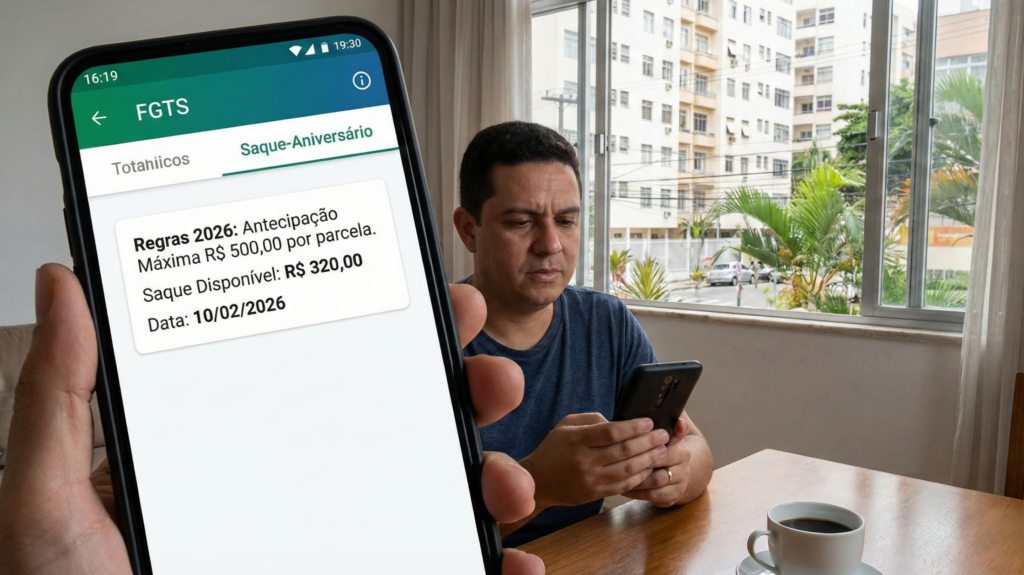Saque aniversário do FGTS muda em 2026 e reduz o valor disponível para quem antecipou o empréstimo