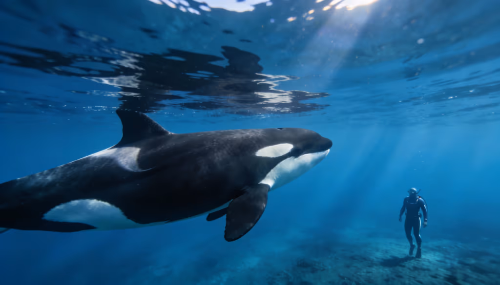 Por que as orcas não atacam humanos como presas na natureza?