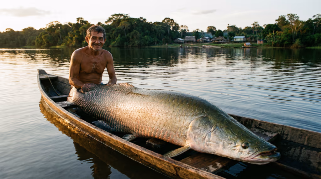 Ele vive na Amazônia e é o maior peixe de água doce já registrado no Brasil, podendo ultrapassar 200 kg