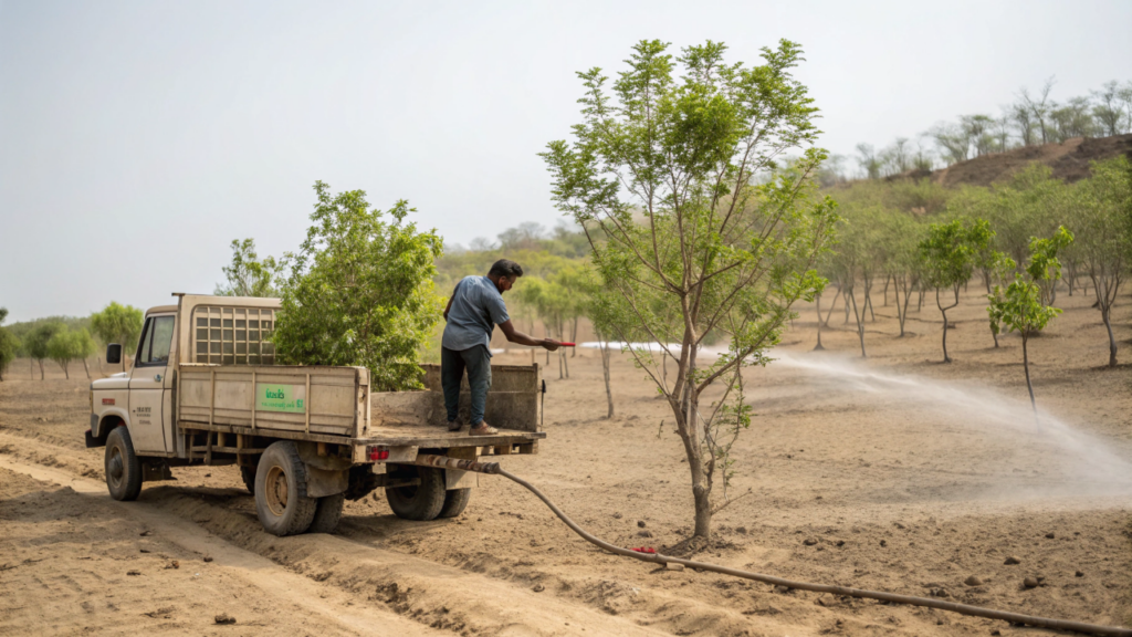 Ele pegou um caminhão velho e transformou deserto em floresta sozinho