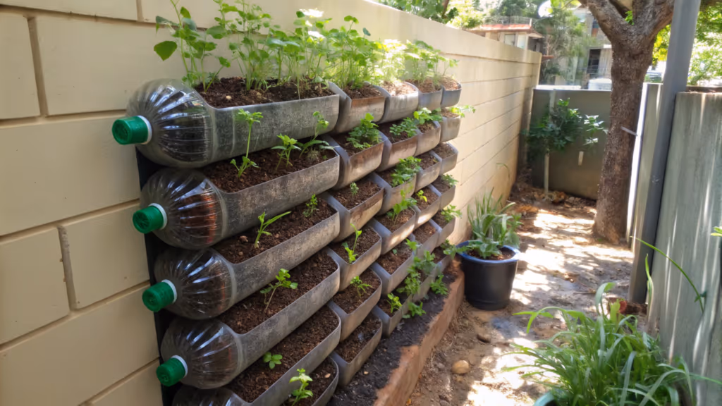 A horta vertical de garrafas pet que vai fazer você produzir muito