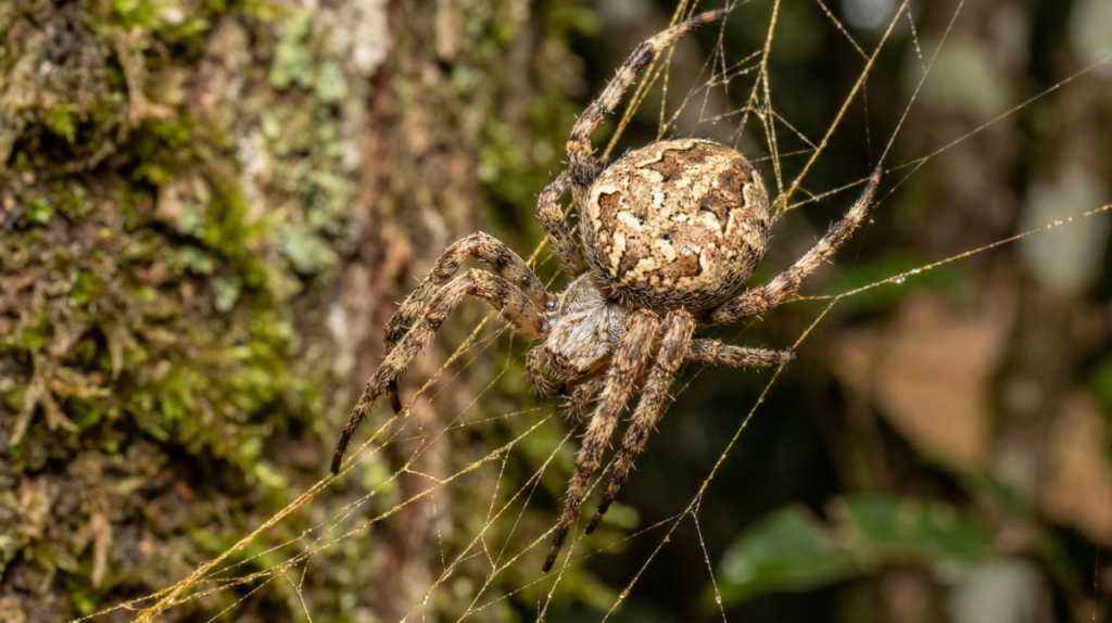 A aranha-de-casca-de-Darwin é pequenininha, mas muito forte