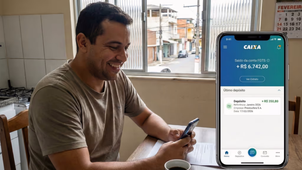Reajuste no FGTS começa a valer em fevereiro de 2026 e muda o valor do depósito mensal