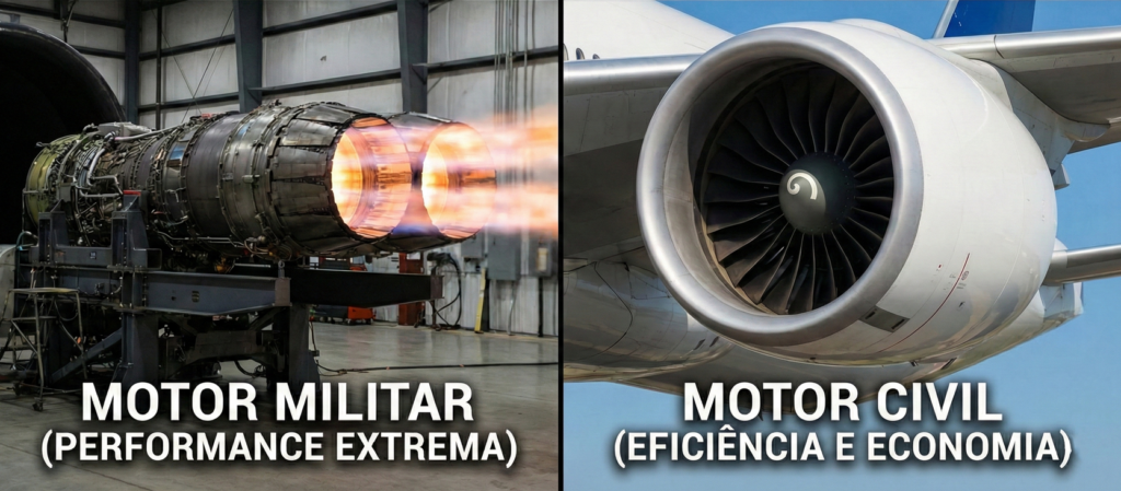 A motorização de ambos os tipos de aeronave tem focos muito diferentes