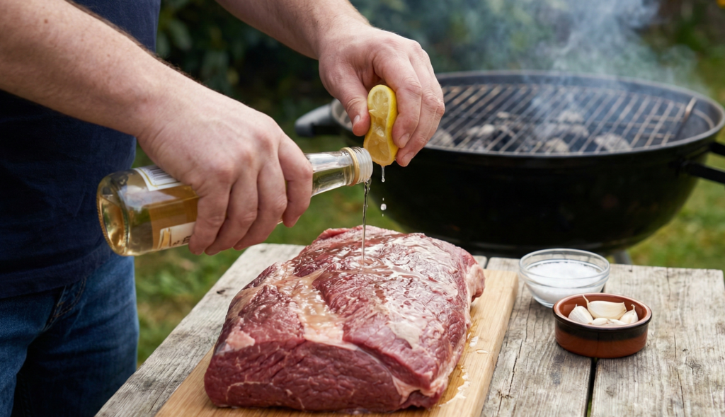 Sempre se acreditou que a acidez do vinagre ou limão ajudaria na carne