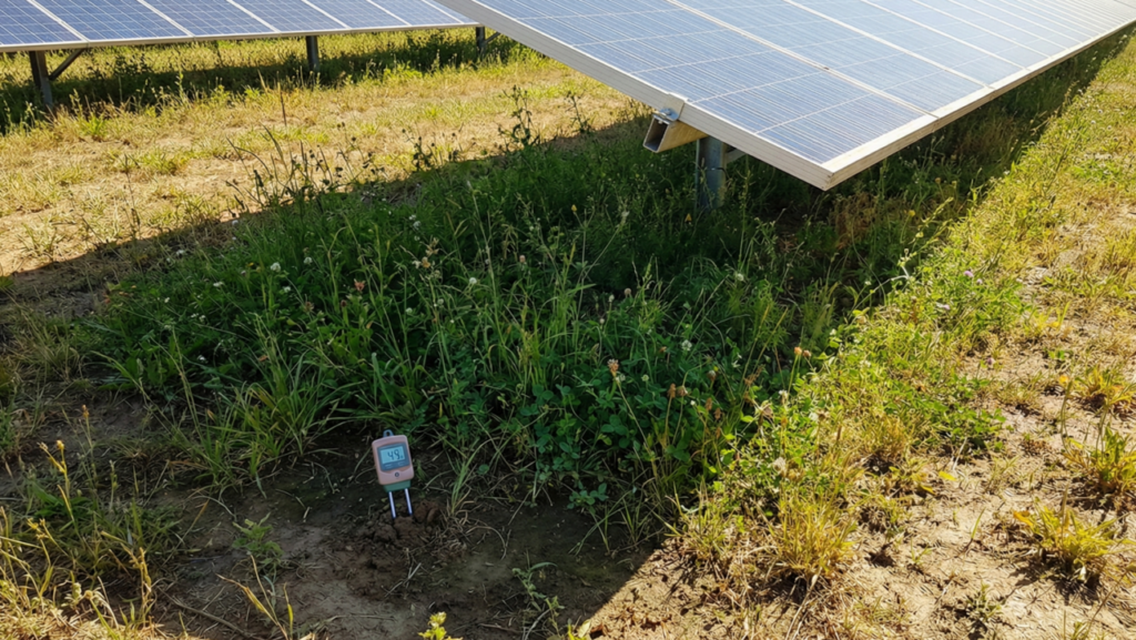 A sombra gerada pelas placas fotovoltaicas cria um ambiente propício para plantação e, até mesmo, a criação de abelhas