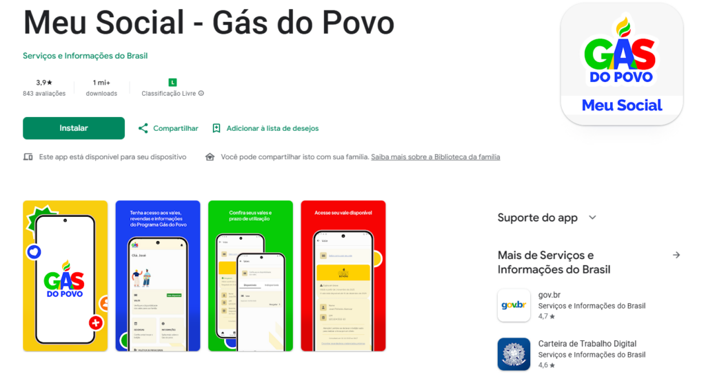 Aplicativo está disponível tanto na Play Store (Android), quanto na App Store (iOS) - Reprodução/Google Play