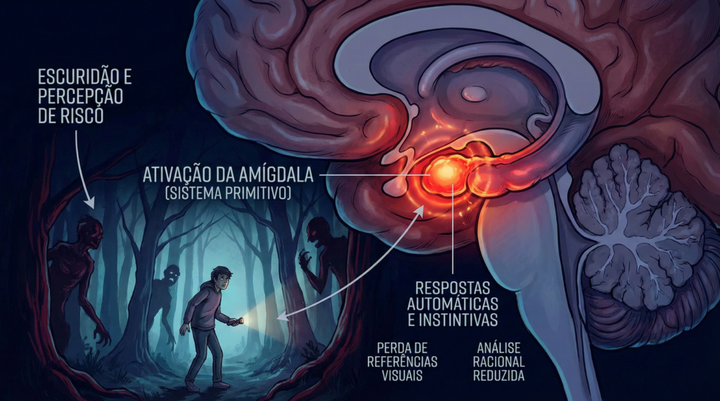 O cérebro trabalha para transformar qualquer coisinha na escuridão, um perigo