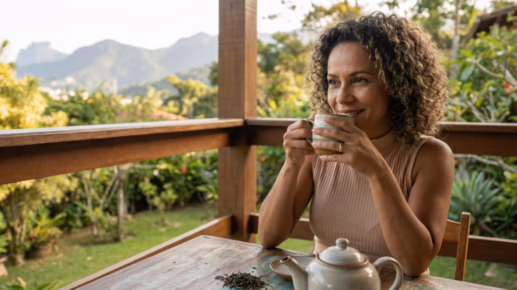 O composto natural presente no chá que influencia como o cérebro funciona sem você perceber