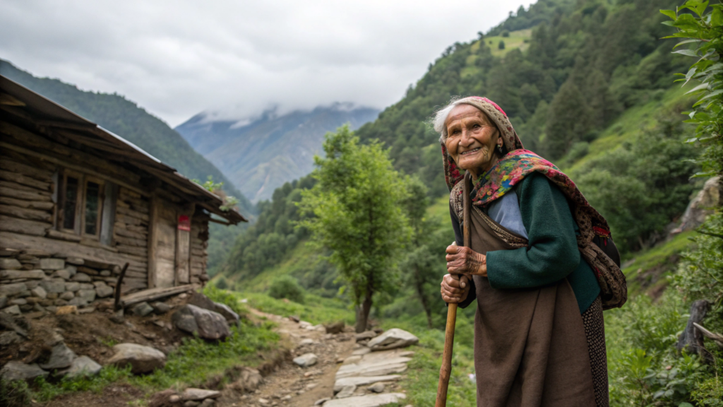 A mulher solitária de 84 anos que tem 8 filhos e vive sozinha nas montanhas