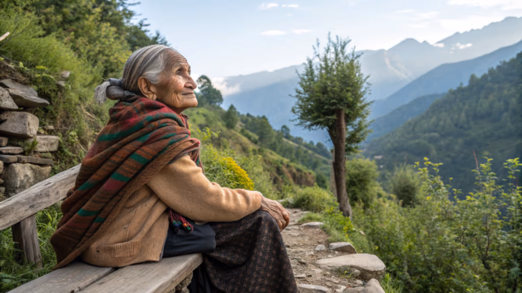 A mulher solitária de 84 anos que tem 8 filhos e vive sozinha nas montanhas