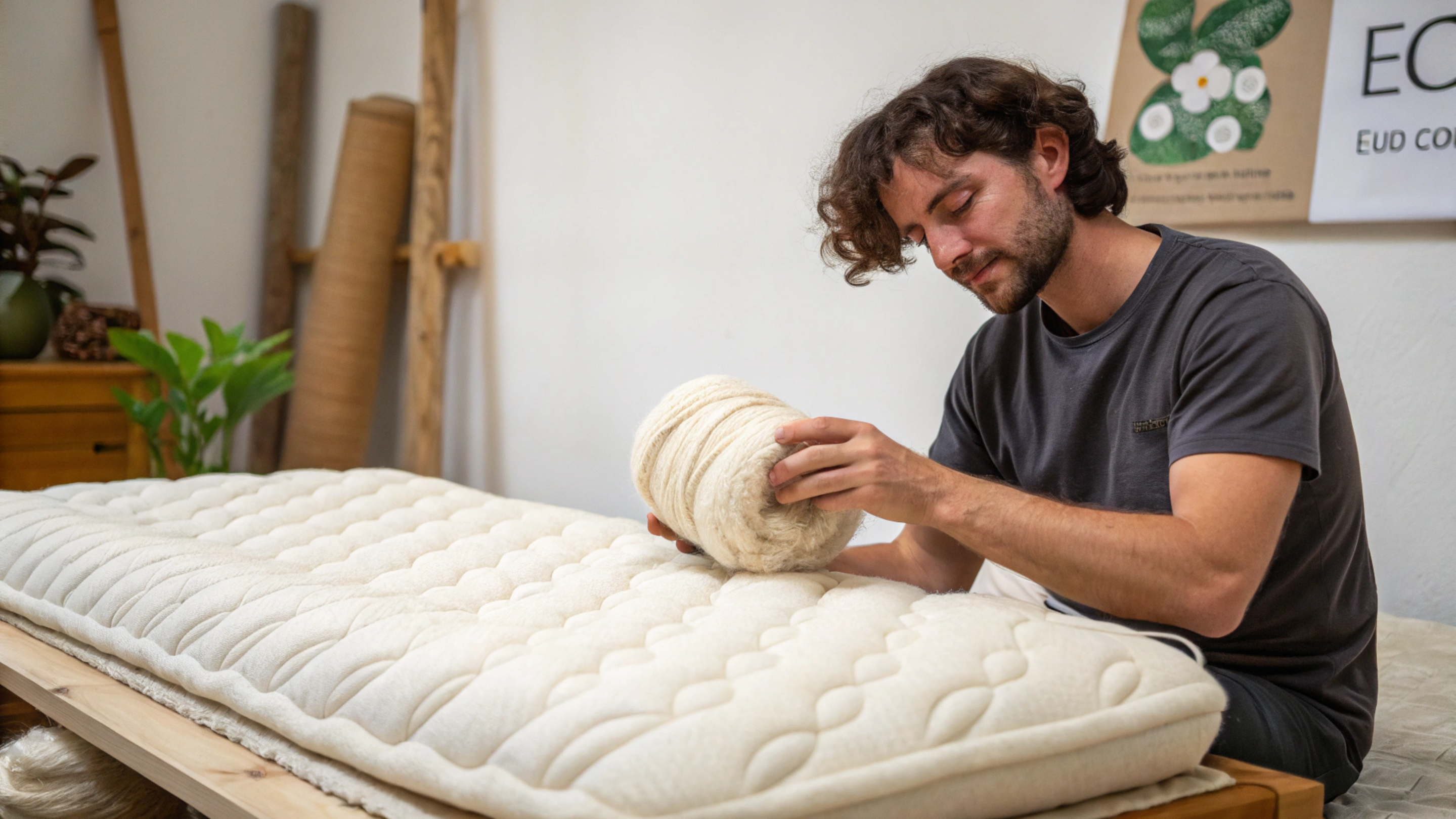 O colchão ecológico feito a mão e sem nenhum químico
