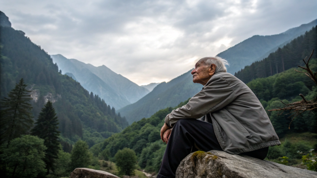 O homem de 92 anos que vive seu últimos dias sozinho em uma montanha