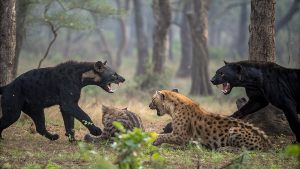 A guerra invisível entre panteras e hienas por território que quase ninguém presencia