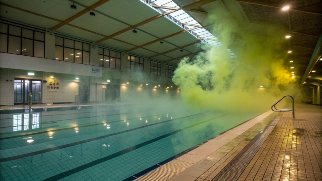 Cheiro forte de cloro na piscina não é limpeza e sim perigo