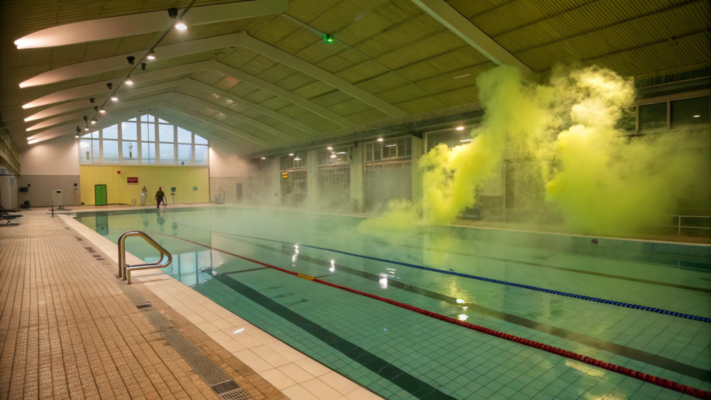 Cheiro forte de cloro na piscina não é limpeza e sim perigo