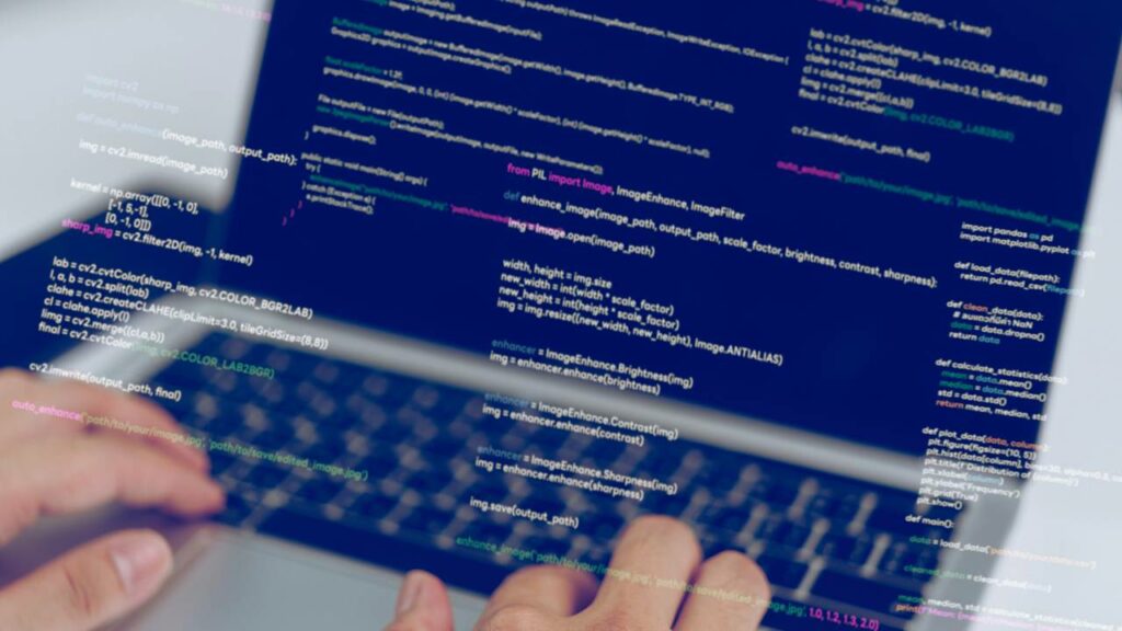 Desenvolvedor de inteligência artificial programando em Python, demonstrando habilidade em transformar conceitos em soluções tecnológicas