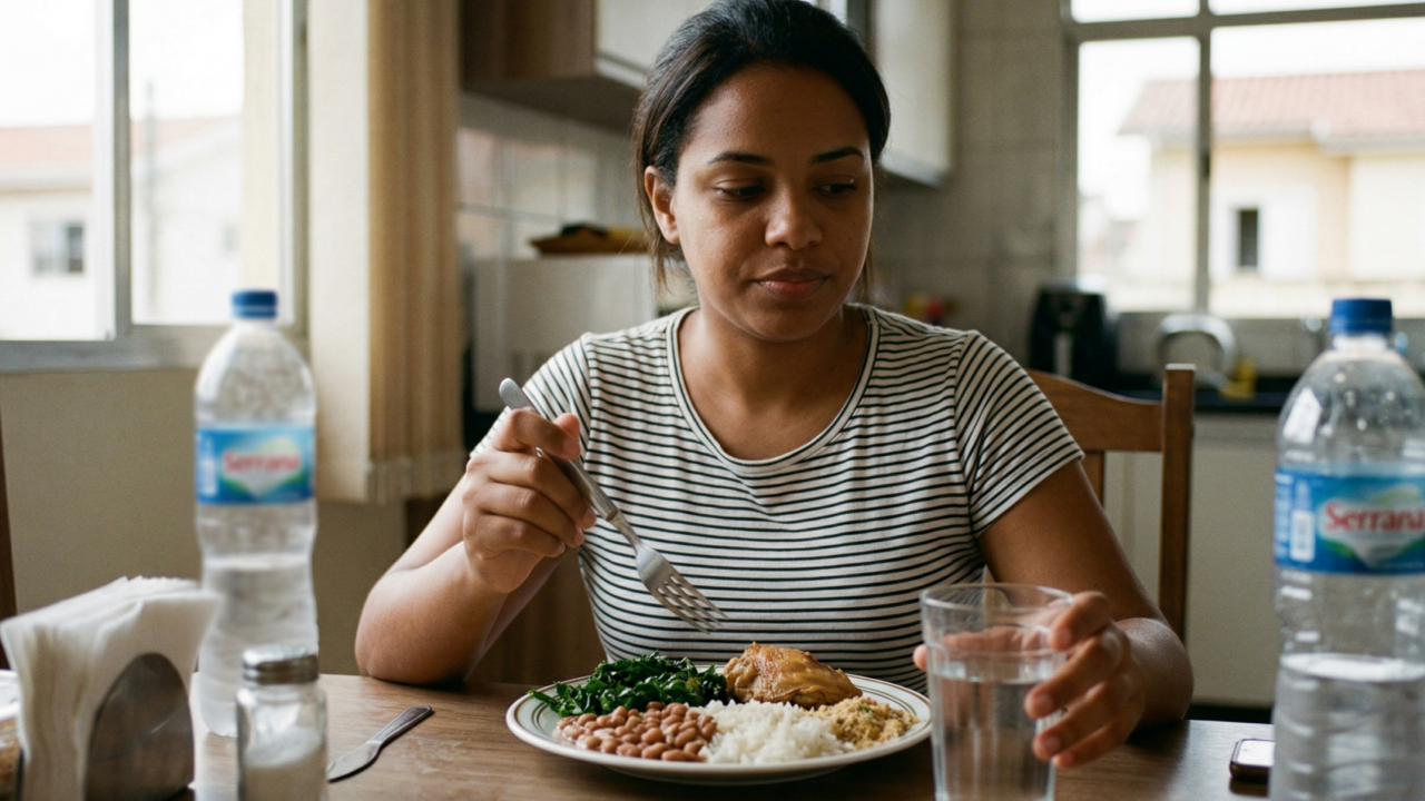 Beber água enquanto come não faz mal