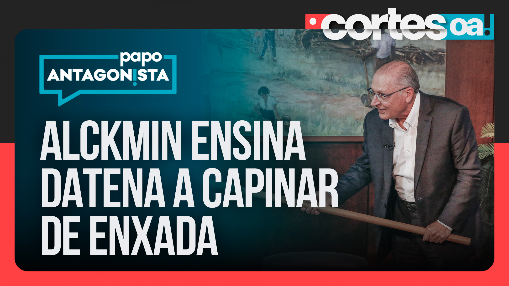 Alckmin ensina Datena a capinar de enxada dentro do Palácio do Planalto