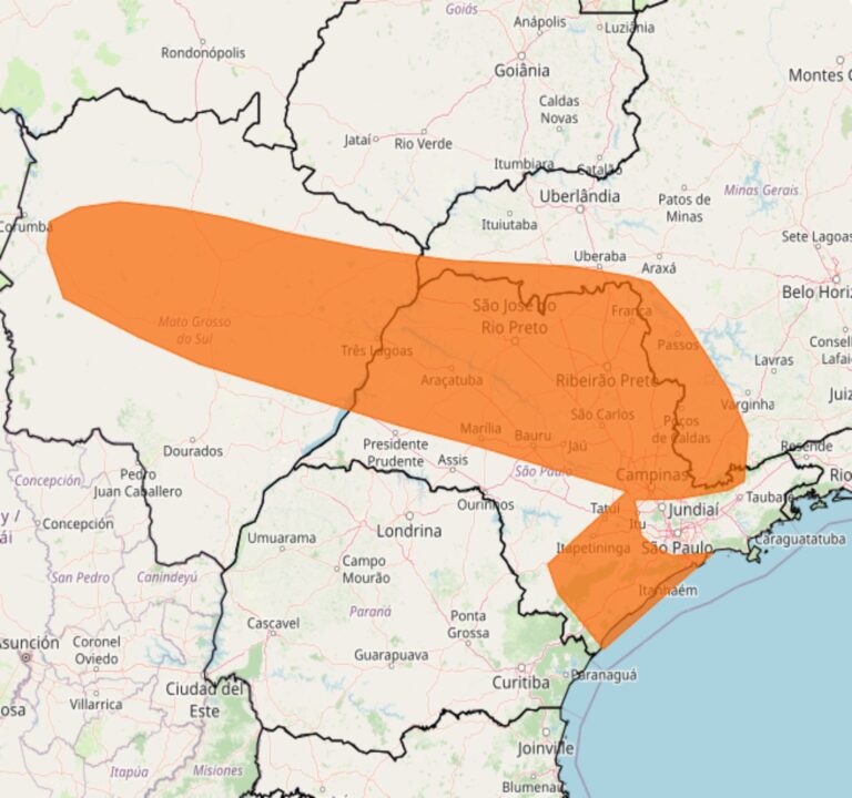 Alerta Inmet para forte chuvas até a madrugada dessa 5°feira, 12