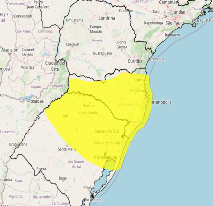 Alerta Inmet para forte tempestade nos dias 12 e 13, veja as regiões