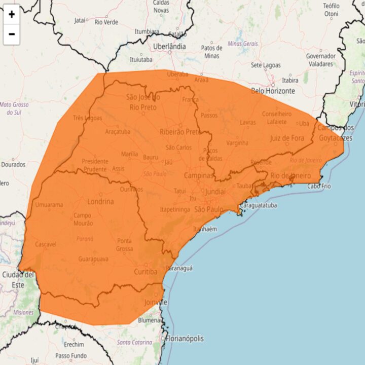 Alerta do Inmet para fortes chuvas e acumulado nos dias 08 e 09