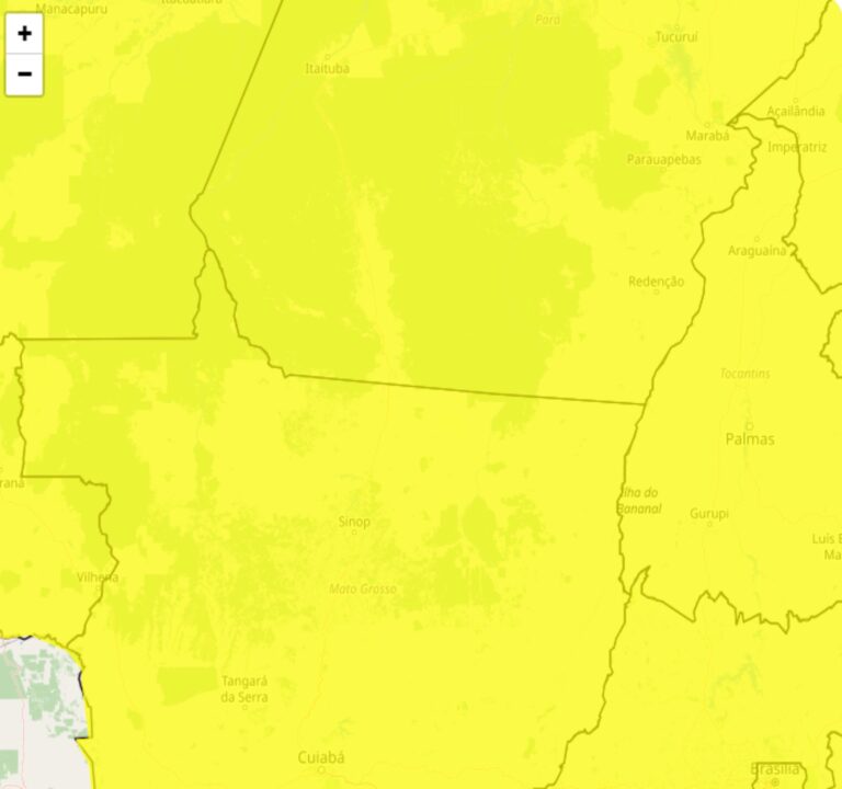 Alerta do Inmet para risco de fortes chuvas nos dias 18 e 19