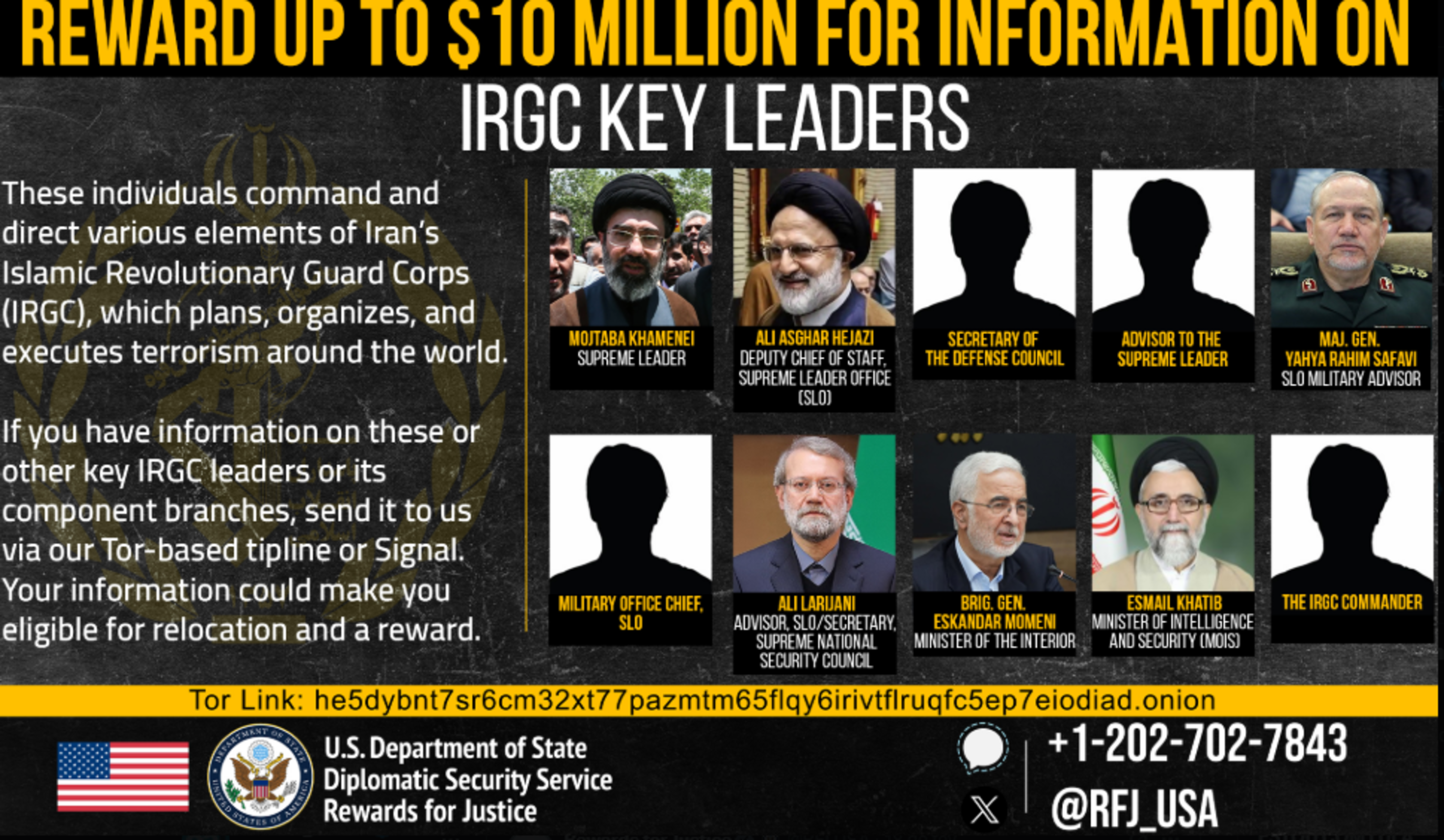 EUA oferecem recompensa de US$ 10 milhões por Mojtaba Khamenei