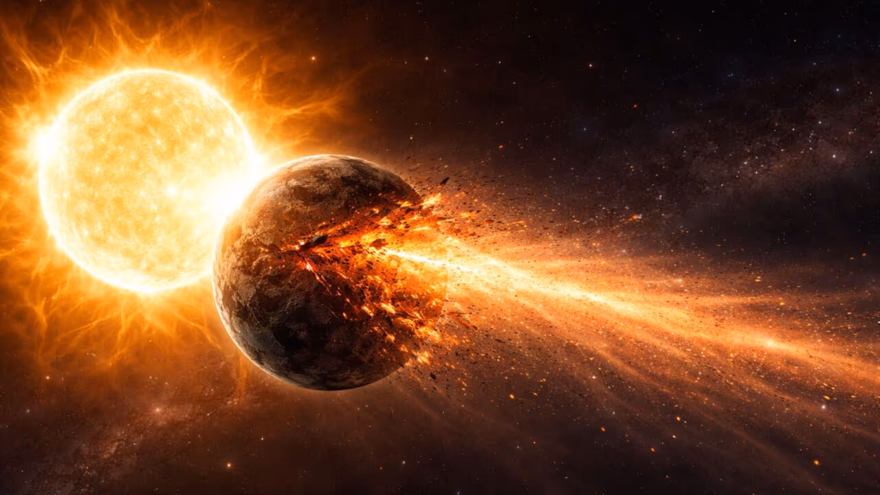 Existe um planeta sendo destruído pela própria estrela e isso está sendo observado agora