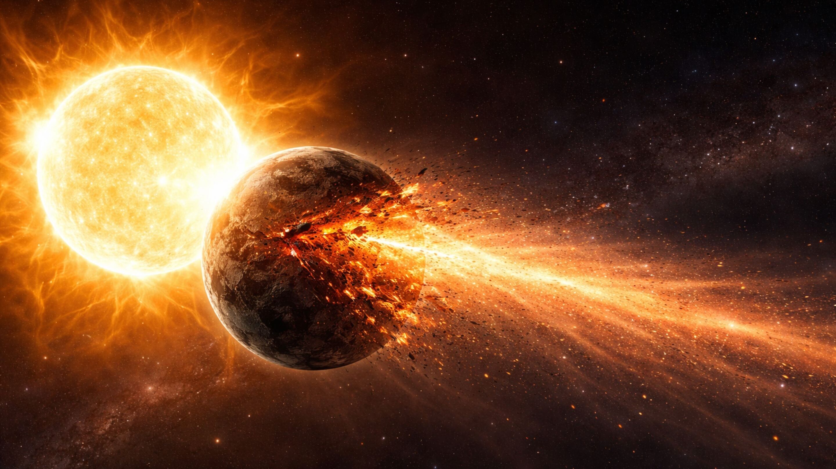 Existe um planeta sendo destruído pela própria estrela e isso está sendo observado agora