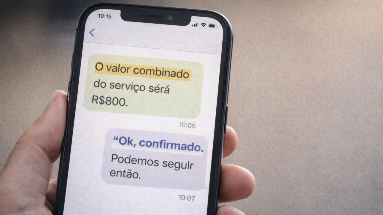 Pode cobrar por mensagem algo que foi combinado só na conversa? Entenda o que diz a lei