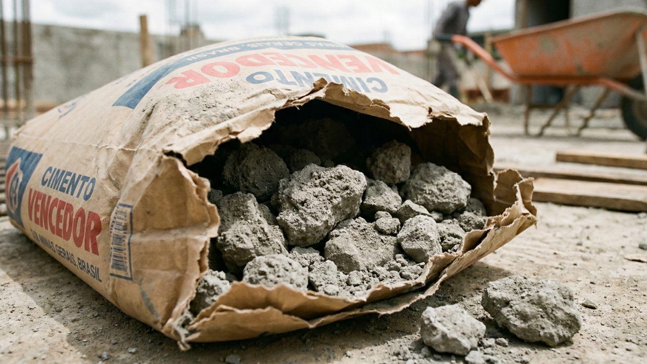 O cimento vencido perde sua estrutura principal