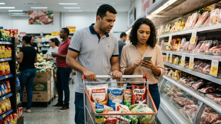 Renda média bate recorde, mas o carrinho do mercado explica por que o bolso ainda reclama