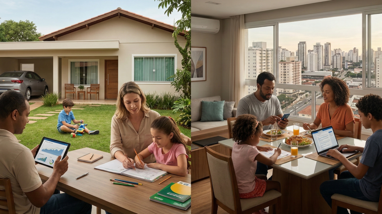 A classe da família pode ser diferente se baseado no local de moradia