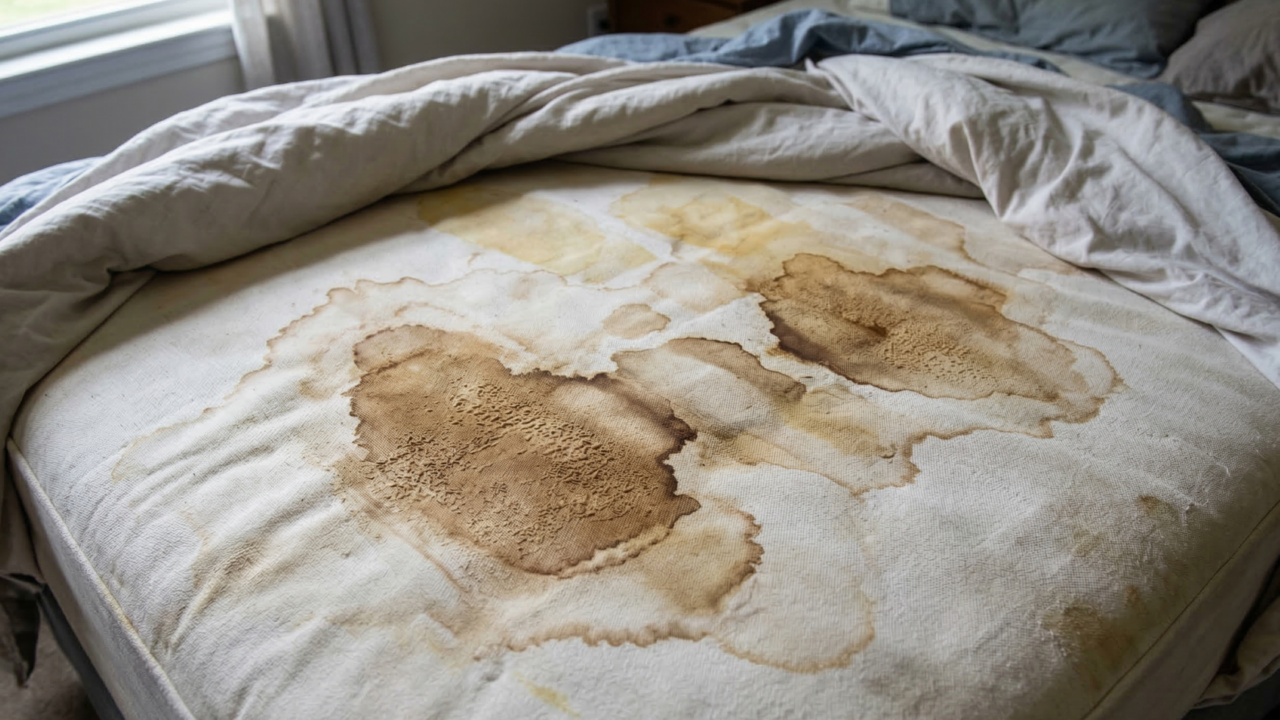 Manchas no colchão podem ser difíceis de serem removidas sem o devido cuidado