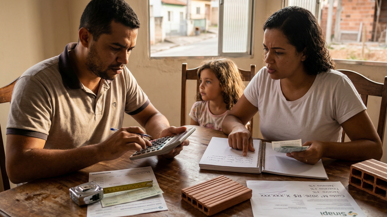 Construir ficou mais caro em 2026 e o avanço do metro quadrado já preocupa quem sonha com a casa própria