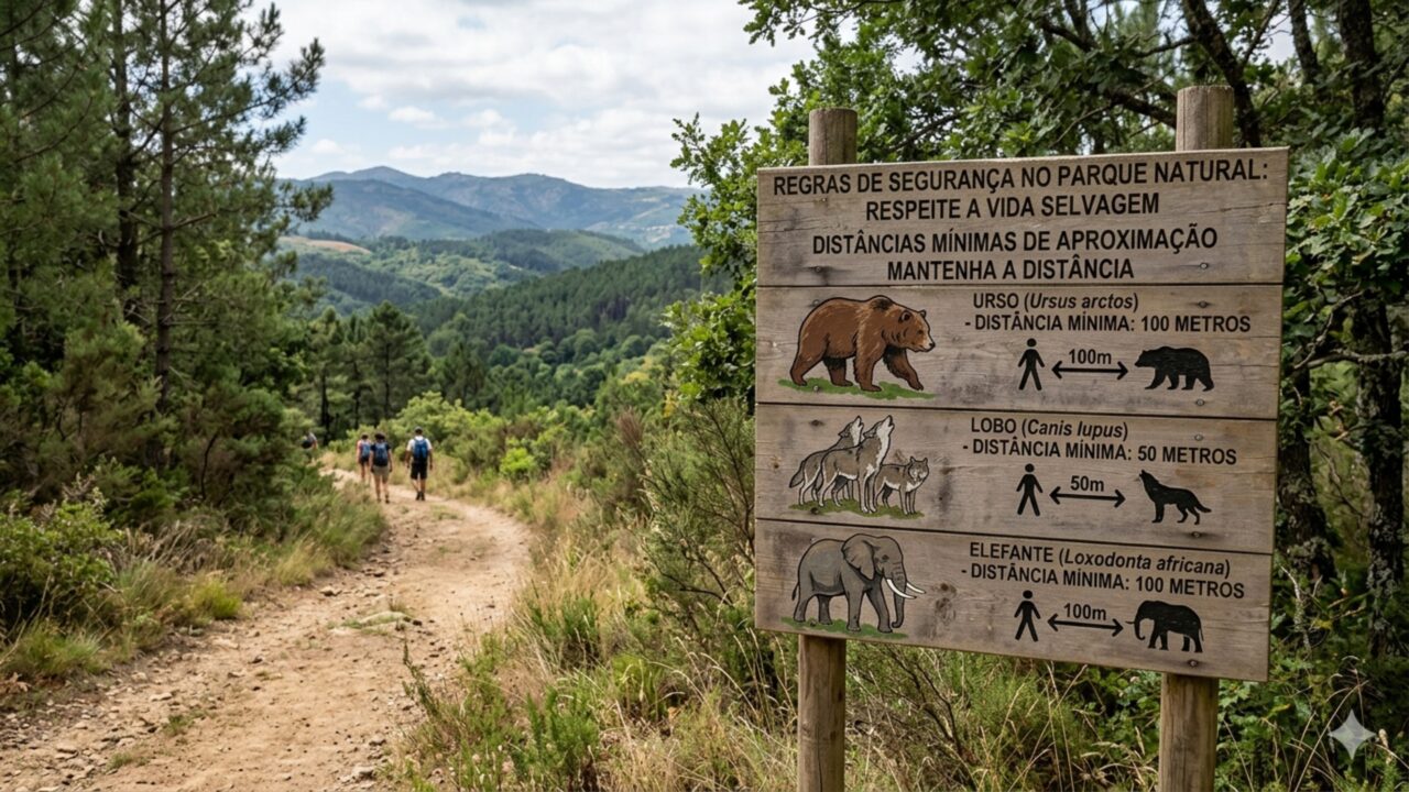 Essa é a distância de segurança para observar cada animal selvagem na natureza