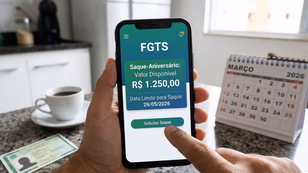 Nascidos em março já podem sacar o FGTS: datas, valores por faixa e alerta antes de manter a modalidade