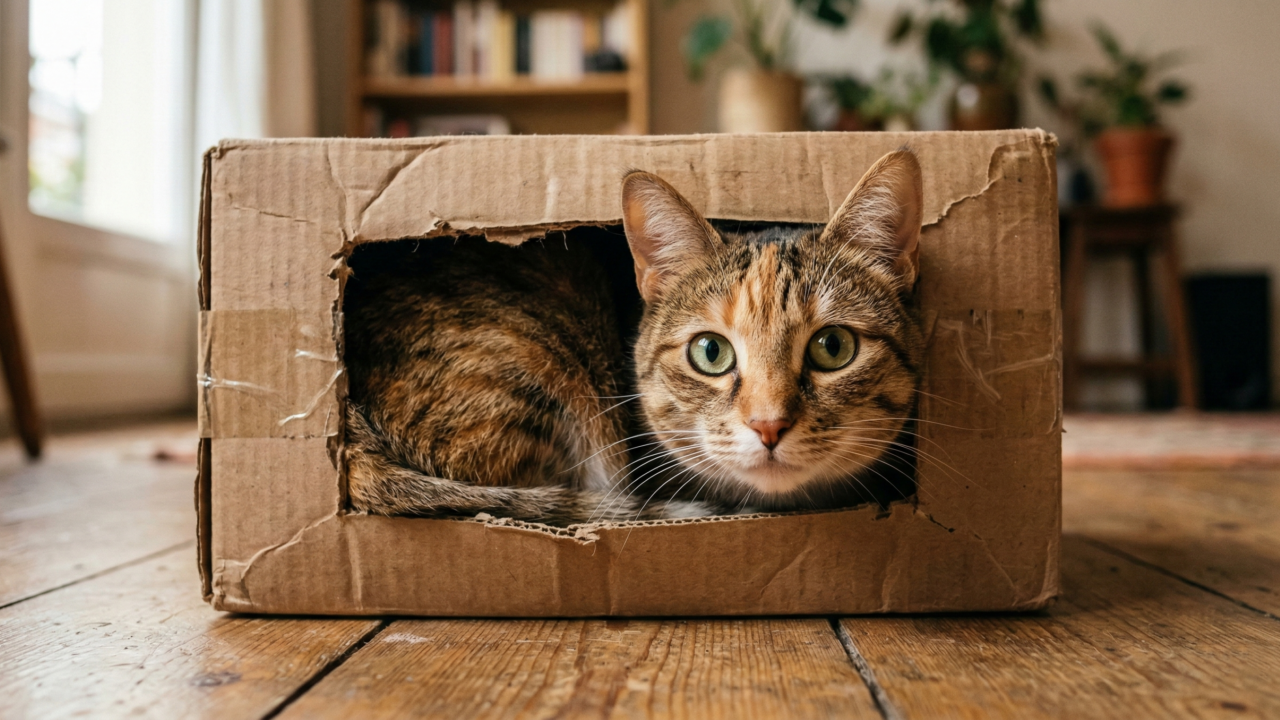 O segredo curioso que explica por que gatos adoram caixas e lugares apertados