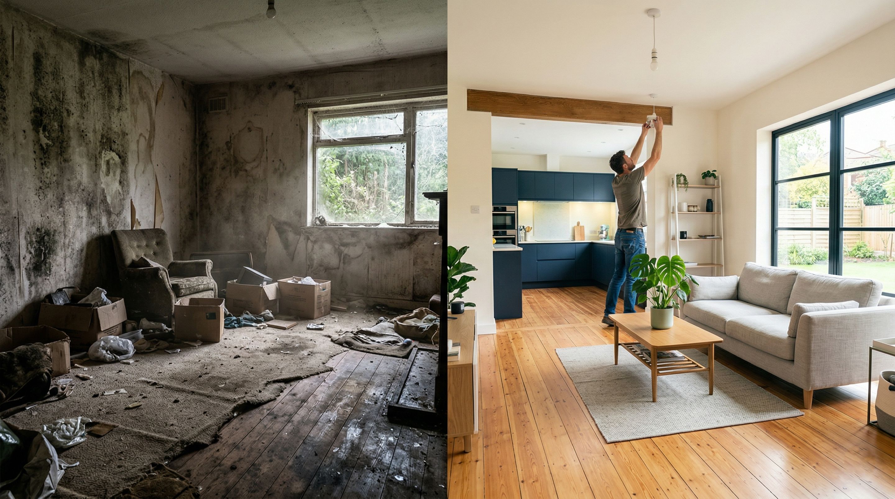 Em apenas 30 dias, uma casa tomada por mofo e infiltração ganha luz, ordem e aparência de lar moderno