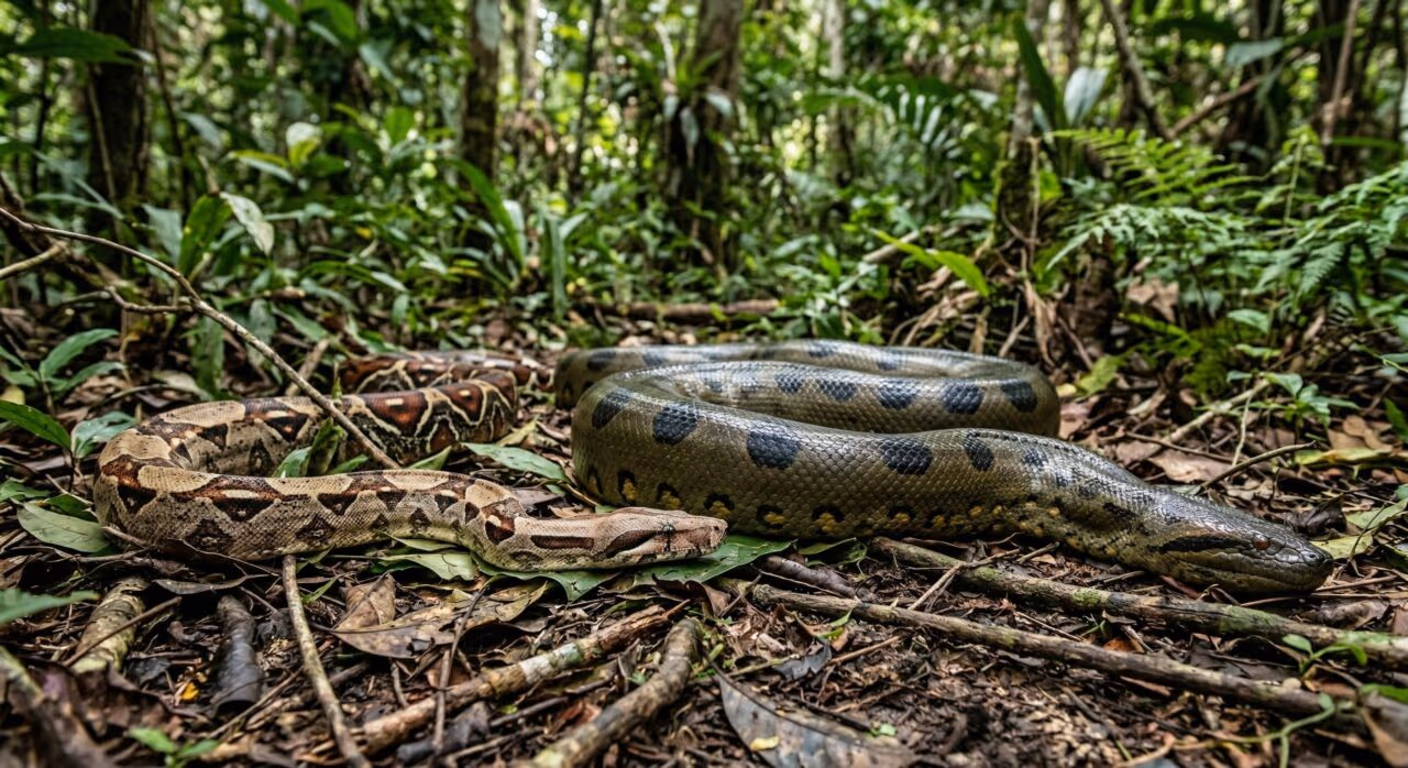 Qual é a diferença entre jiboia, anaconda e sucuri e por que apenas uma delas vive na água