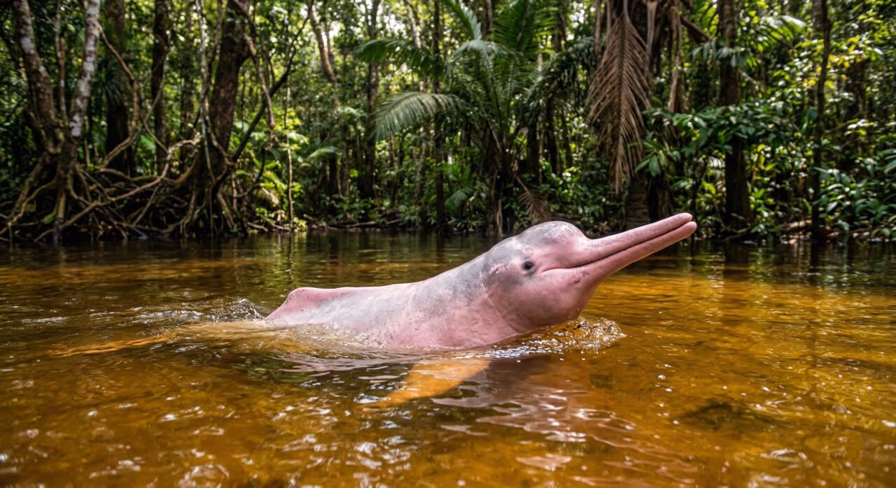 Por que o boto-cor-de-rosa muda de cor quando se agita?