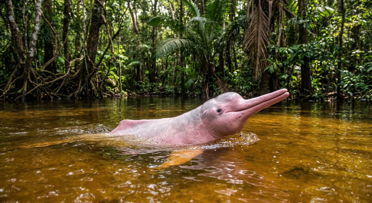 Por que o boto-cor-de-rosa muda de cor quando se agita?
