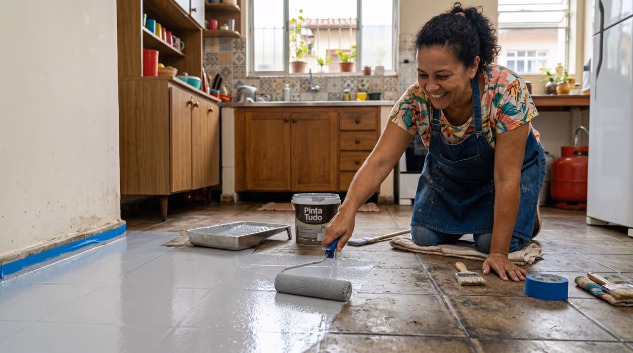 Antes de trocar o piso, veja como renovar a cerâmica encardida sem nenhum quebra-quebra