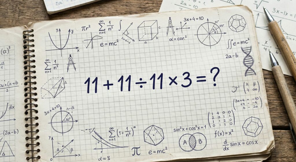 Muita gente não consegue resolver 11 + 11 ÷ 11 × 3 em menos de 17 segundos
