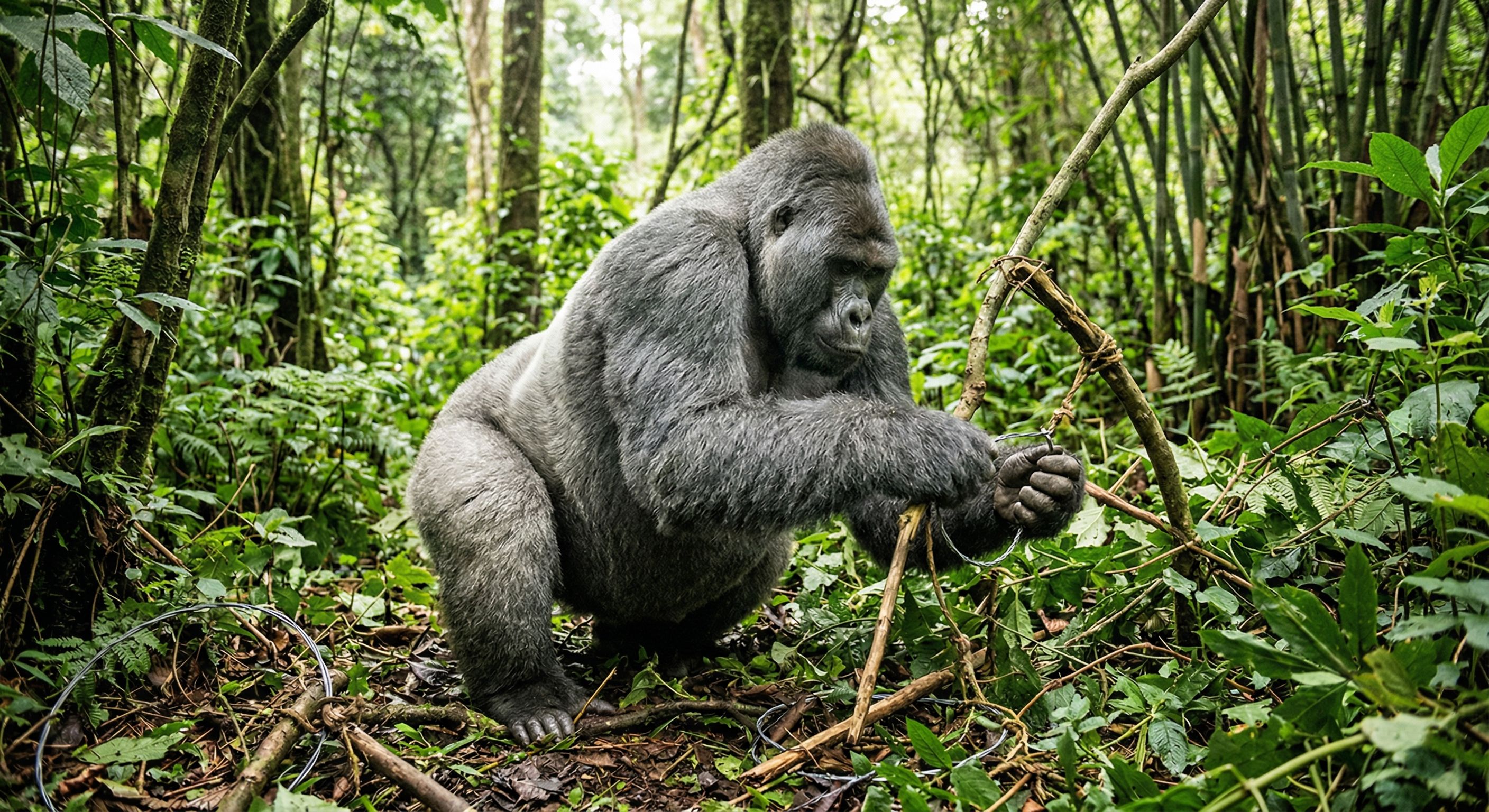 Mutobo, o gorila que aprendeu a desarmar armadilhas de caçadores para proteger seu grupo