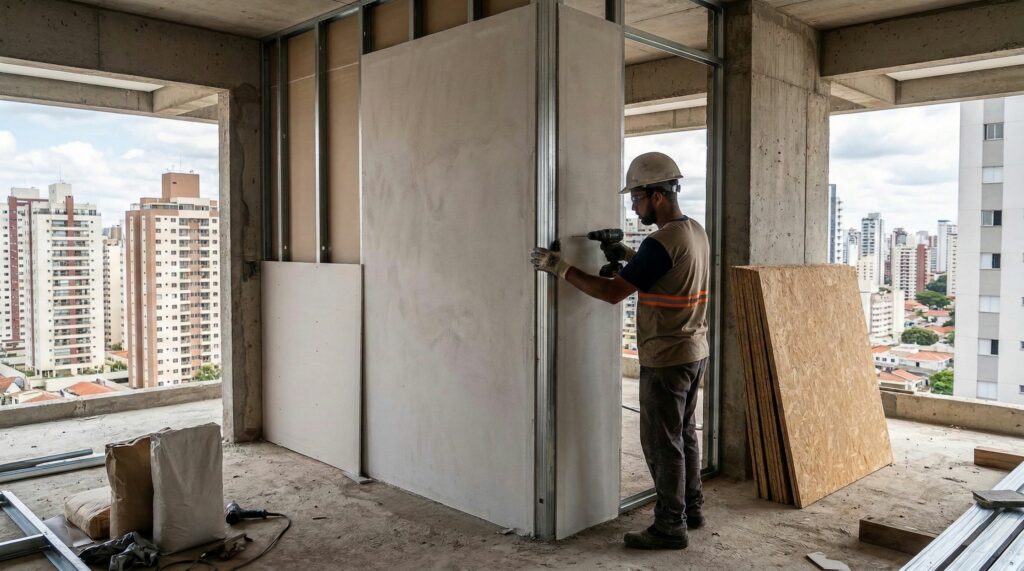 O material que está substituindo o drywall em apartamentos novos no Brasil